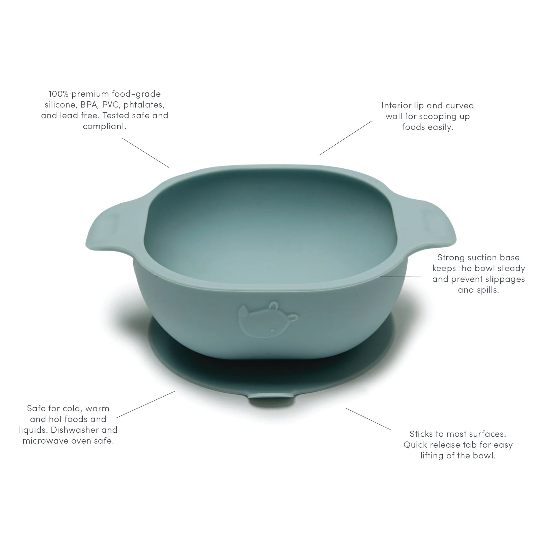 Loulou Lollipop Silicone Suction Snack Bowl - Features