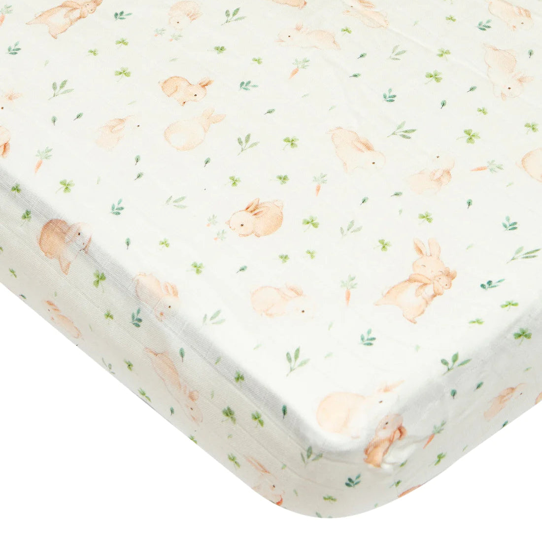 Loulou Lollipop Fitted Crib Sheet - Bunny Meadow