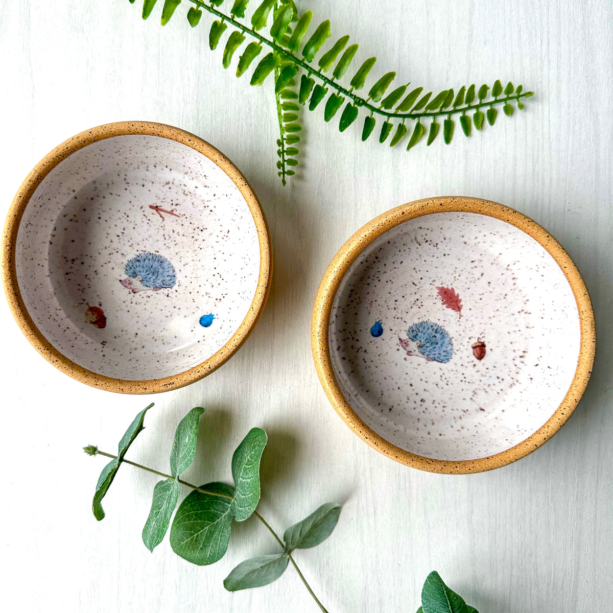 QUINN Pottery Handmade Woodland Toddler Bowl - Hedgehog