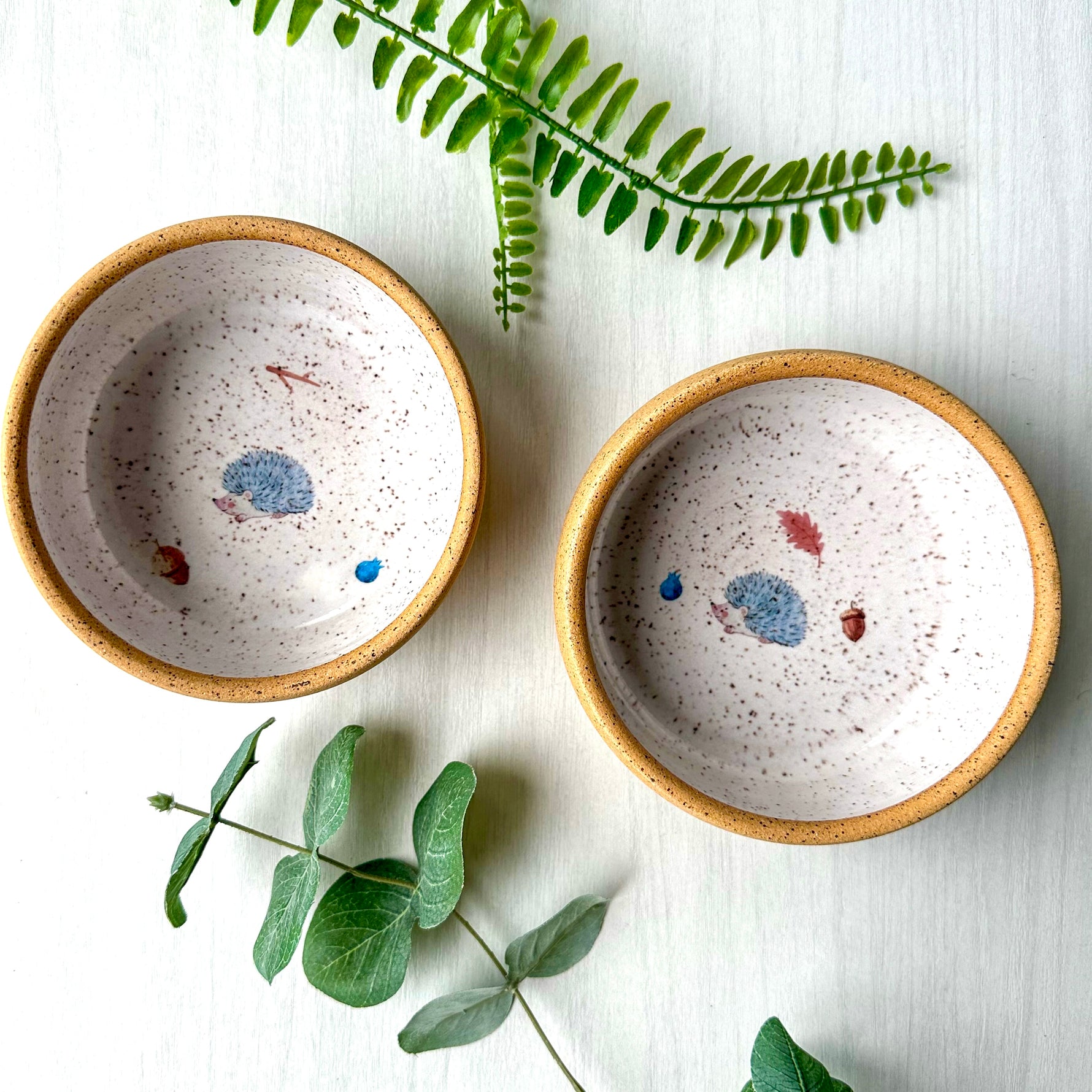 QUINN Pottery Handmade Woodland Toddler Bowl - Hedgehog