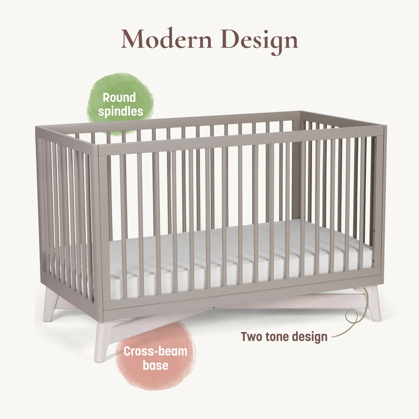 Little Seeds Pala 4-in-1 Convertible Crib Lifestyle Modern Design