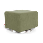 Olive Green Brushed Cotton-Linen / Brushed Steel Swivel -Monte Design Como Ottoman - Premium