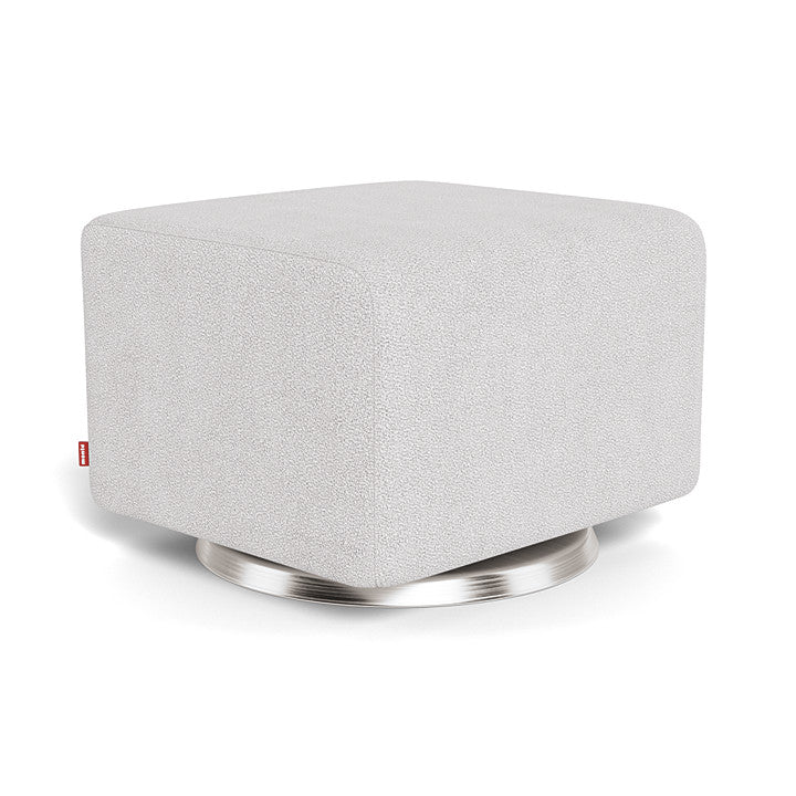 Dove Grey Boucle / Brushed Steel  Swivel - Monte Design Grano/Matera Ottoman - Performance