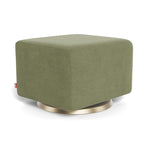 Olive Green Brushed Cotton-Linen / Gold Swivel -Monte Design Como Ottoman - Premium