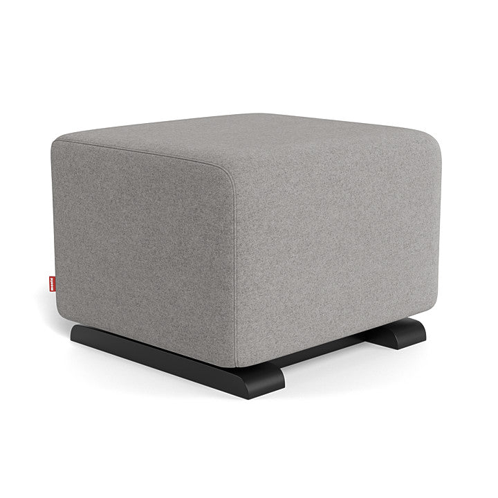 Light Grey Italian Wool/Espresso Como Ottoman