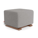 Light Grey Italian Wool/Walnut Como Ottoman