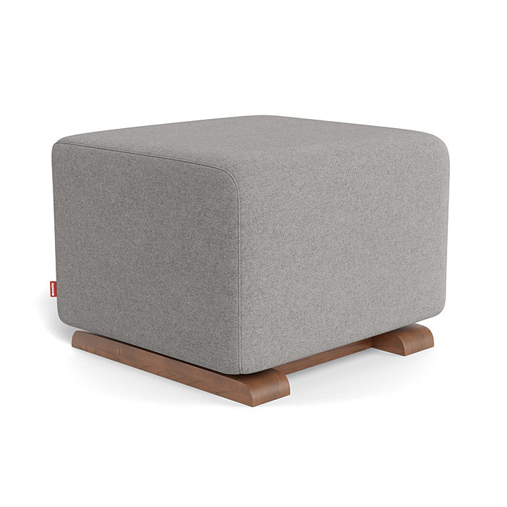 Light Grey Italian Wool/Walnut Como Ottoman
