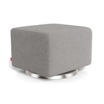 Light Grey Italian Wool/Stainless Steel Swivel Como Ottoman
