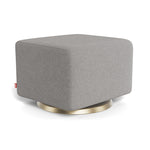Light Grey Italian Wool/Gold Swivel Como Ottoman
