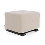 Oatmeal Italian Wool/Espresso Como Ottoman