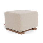 Oatmeal Italian Wool/Walnut Como Ottoman