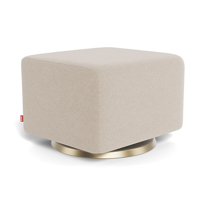 Oatmeal Italian Wool/Gold Swivel Como Ottoman