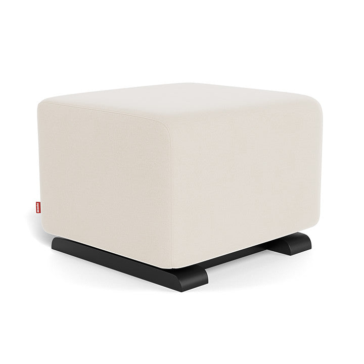 Beach Brushed Cotton-Linen/Espresso Como Ottoman