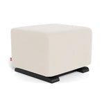 Beach Brushed Cotton-Linen/Espresso Como Ottoman