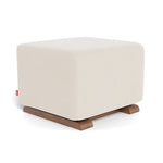 Beach Brushed Cotton-Linen/Walnut Como Ottoman