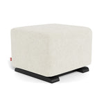 Performance White Faux Sheepskin / Espresso Como Ottoman