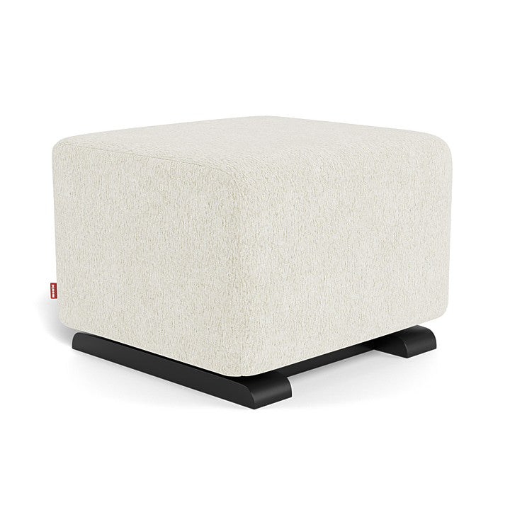 Performance White Faux Sheepskin / Espresso Como Ottoman