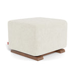 Performance White Faux Sheepskin / Walnut Como Ottoman