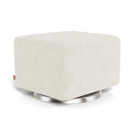 Performance White Faux Sheepskin / Stainless Steel Swivel Como Ottoman