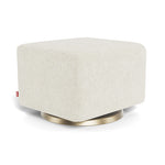 Performance White Faux Sheepskin / Gold Swivel Como Ottoman