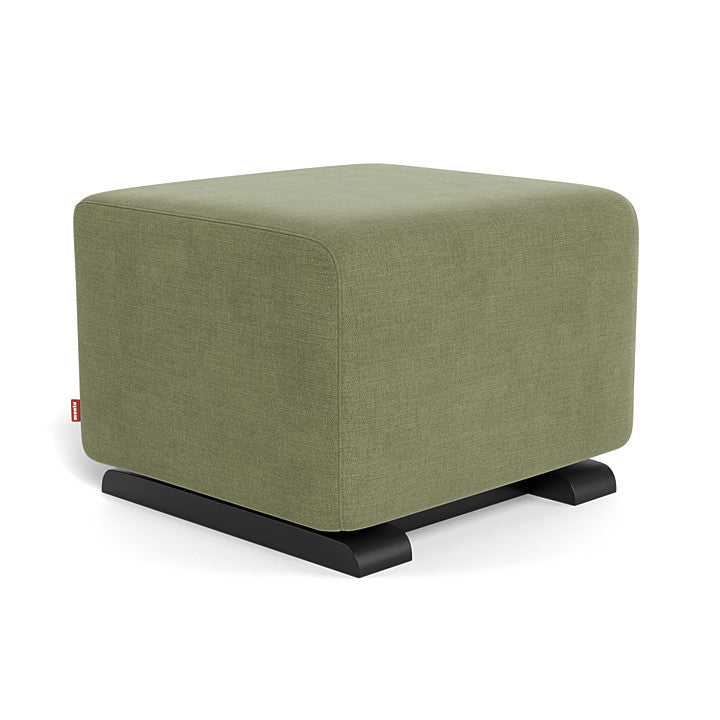 Olive Green Brushed Cotton-Linen / Espresso -Monte Design Como Ottoman - Premium