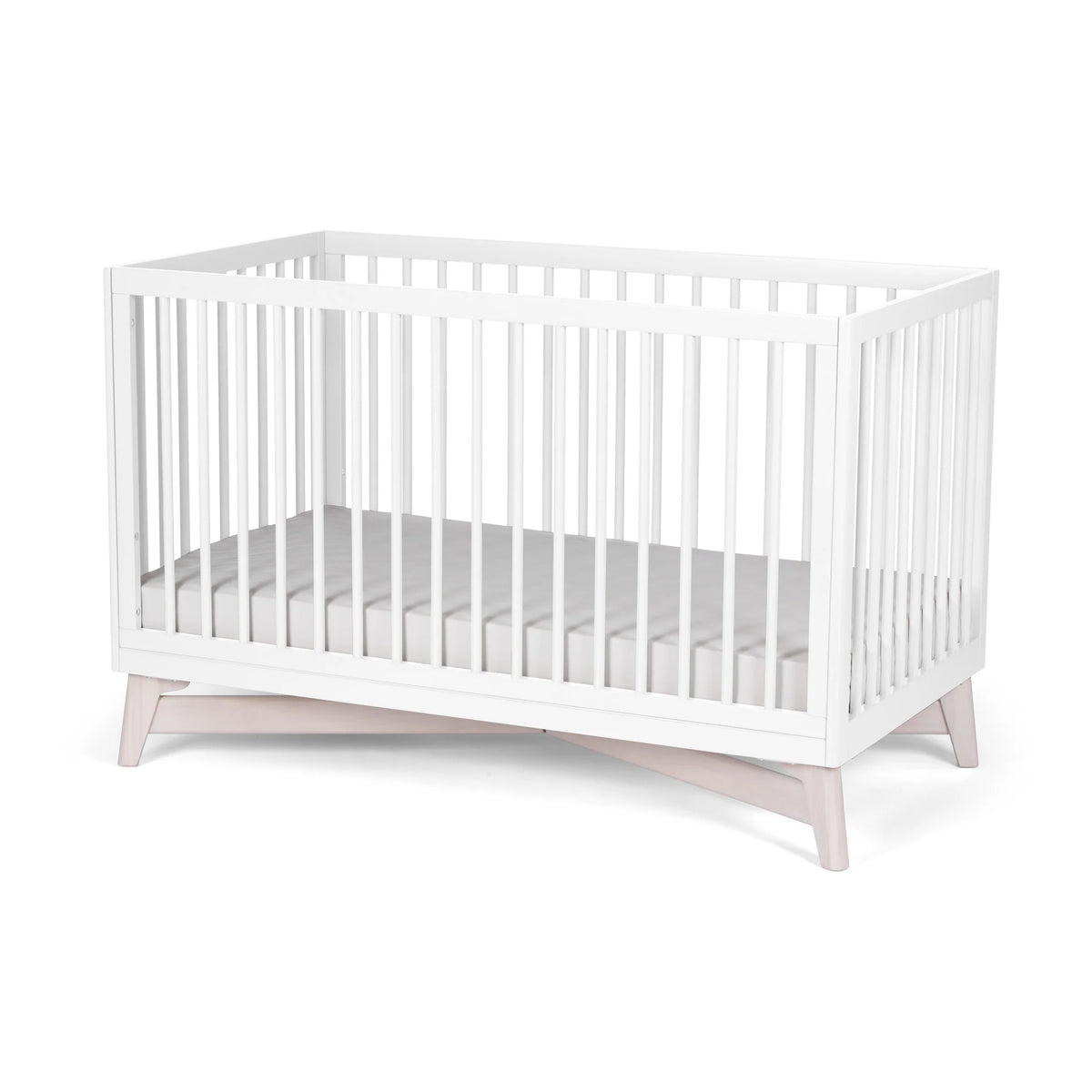 White/Washed White - Little Seeds Pala 4-in-1 Convertible Crib