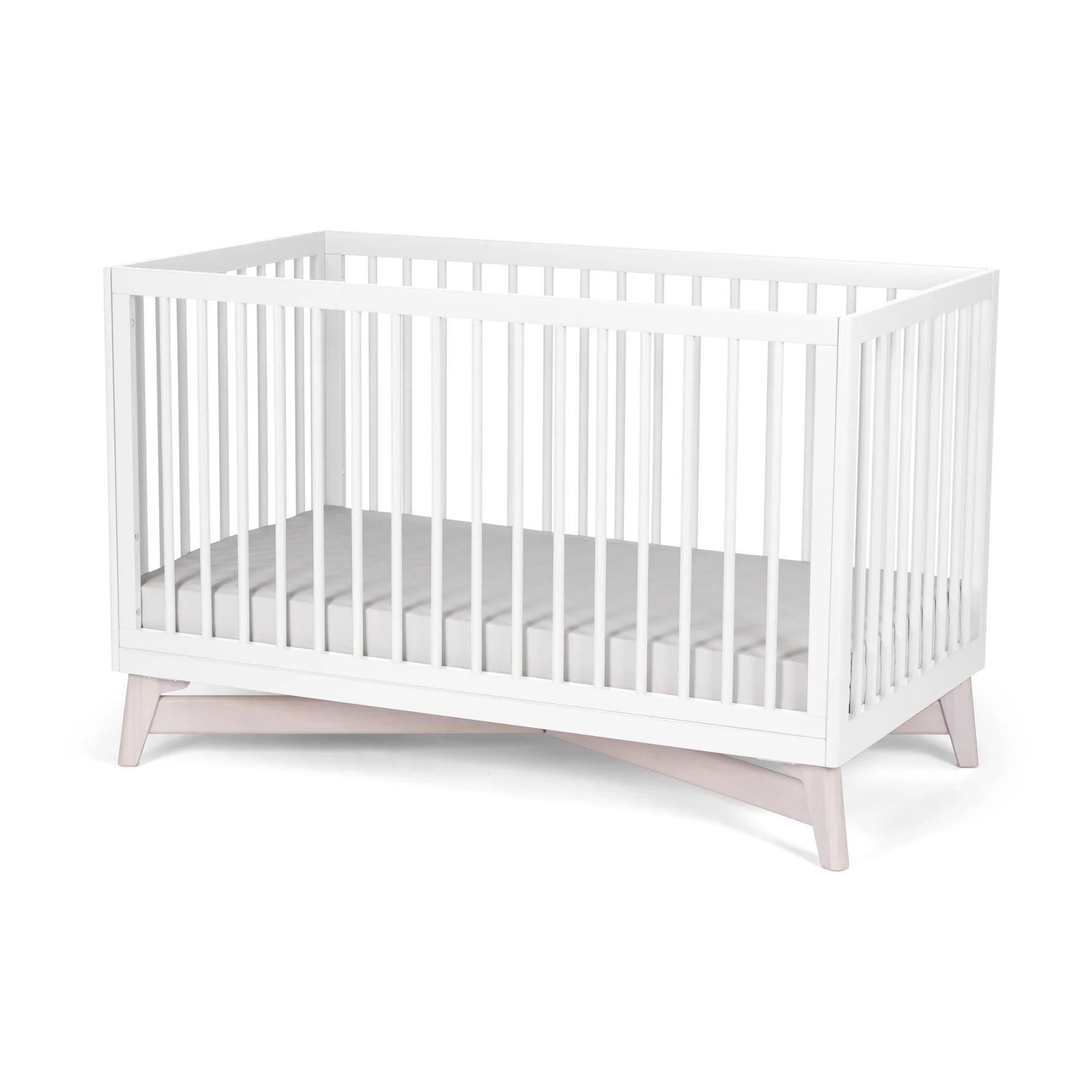 White/Washed White - Little Seeds Pala 4-in-1 Convertible Crib