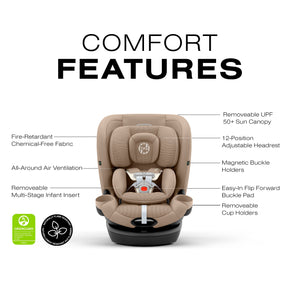 CYBEX Callisto G 360 Rotating All-in-One Convertible Car Seat - Comfort Features