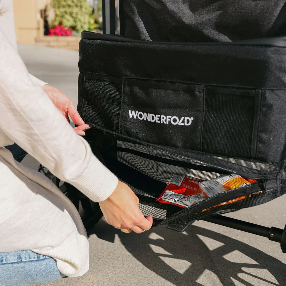 WonderFold W4 Luxe PRO Quad Stroller Wagon - Jet Black Lifestyle 8