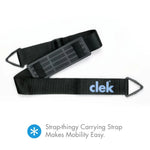Clek Olli Booster Seat - Railroad (Flame Retardant Free) - Carry Strap