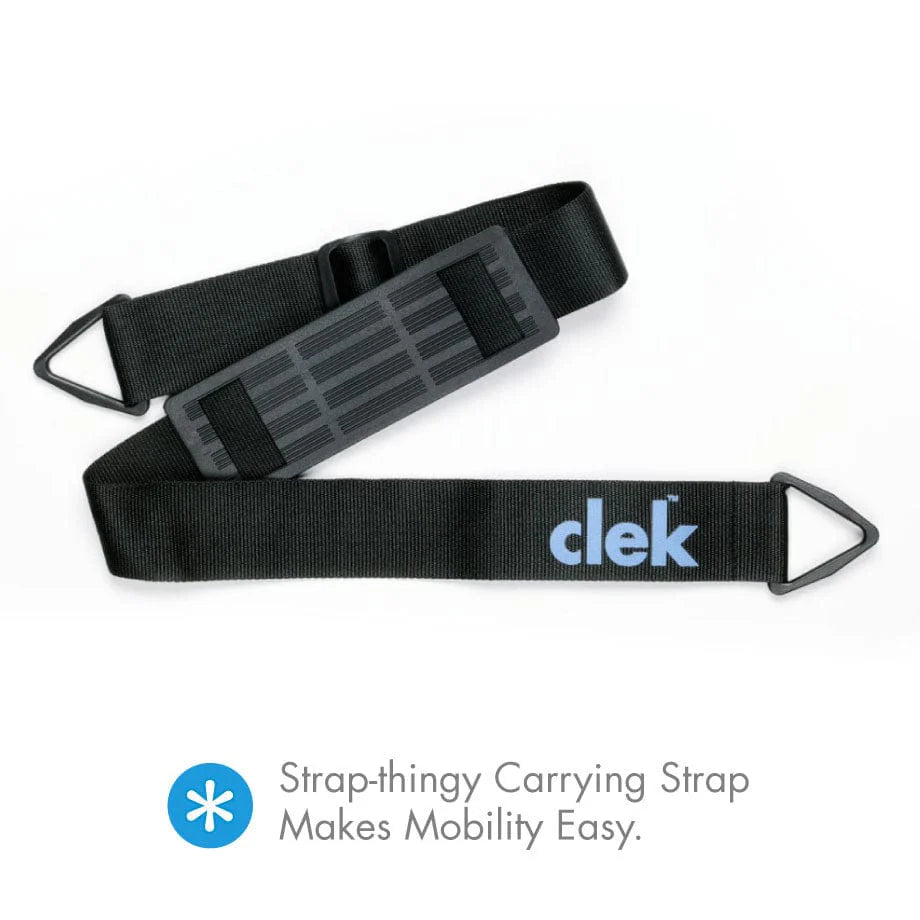 Clek Olli Booster Seat - Railroad (Flame Retardant Free) - Carry Strap