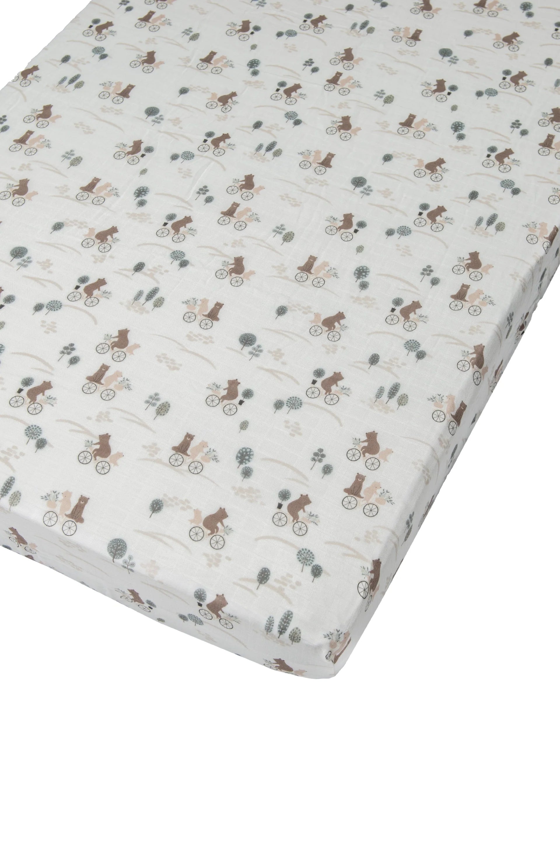 Loulou Lollipop Fitted Crib Sheet - Bears on Bikes