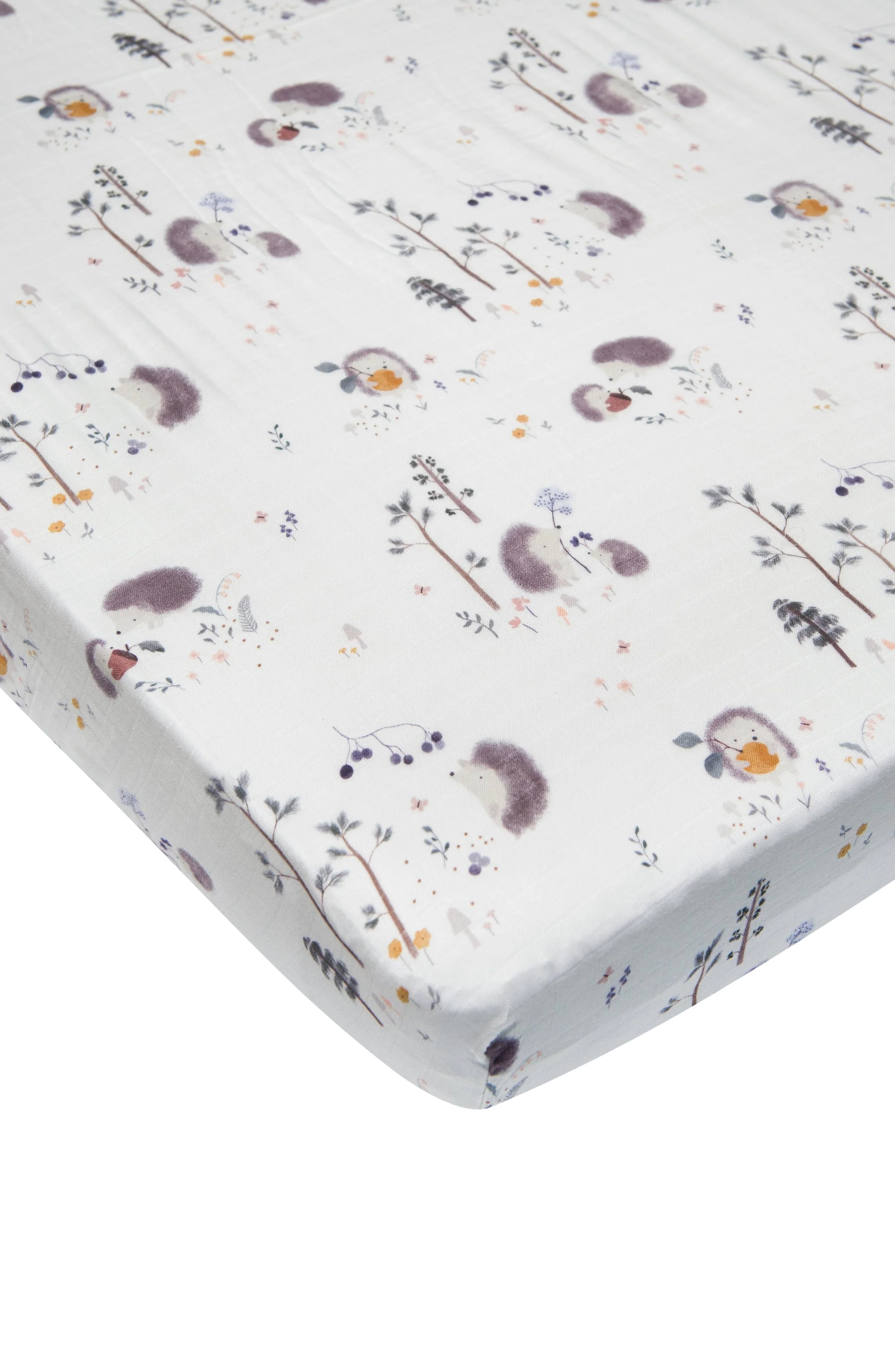 Loulou Lollipop Fitted Crib Sheet - Hedgehogs