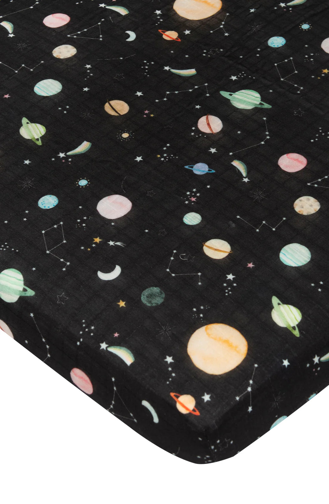 Loulou Lollipop Fitted Crib Sheet - Planets