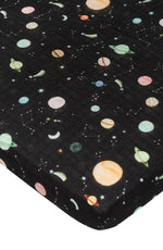 Loulou Lollipop Fitted Crib Sheet - Planets