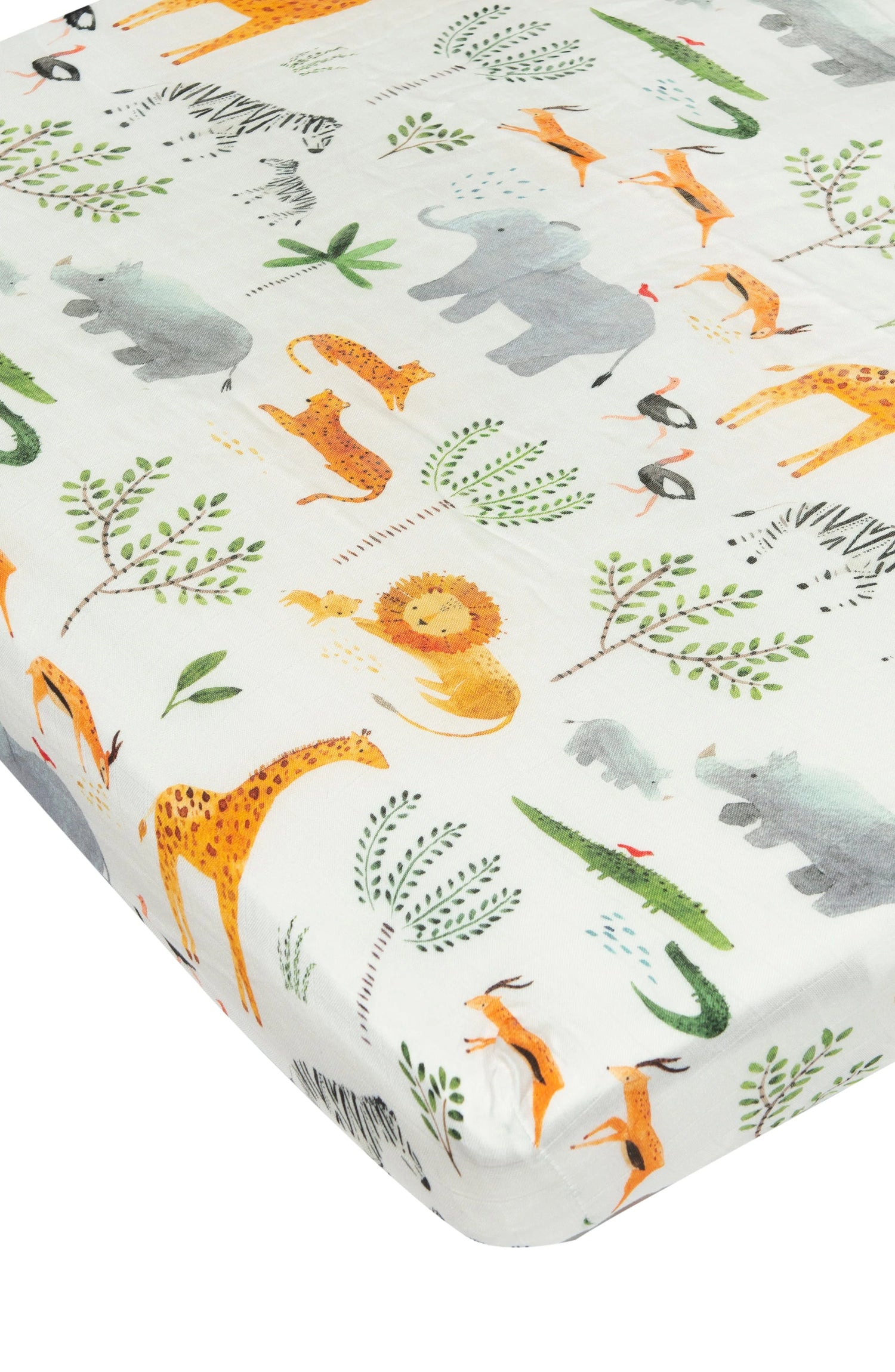 Loulou Lollipop Fitted Crib Sheet - Safari Jungle