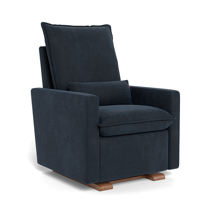 Deep Navy / Walnut Base - Monte Design Cortina Glider Recliner - Performance