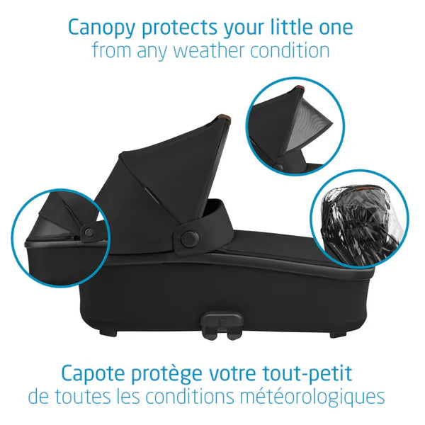 Maxi-Cosi Oria Carry Cot - Essential Black Features 1