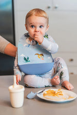 Loulou Lollipop Silicone Printed Bib - Magical Dragons Lifestyle 2