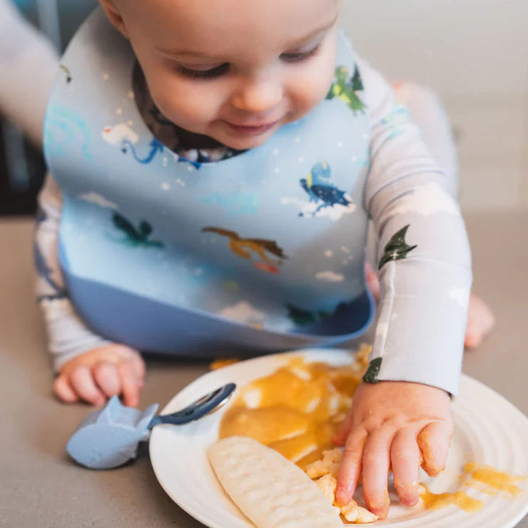Loulou Lollipop Silicone Printed Bib - Magical Dragons Lifestyle 1