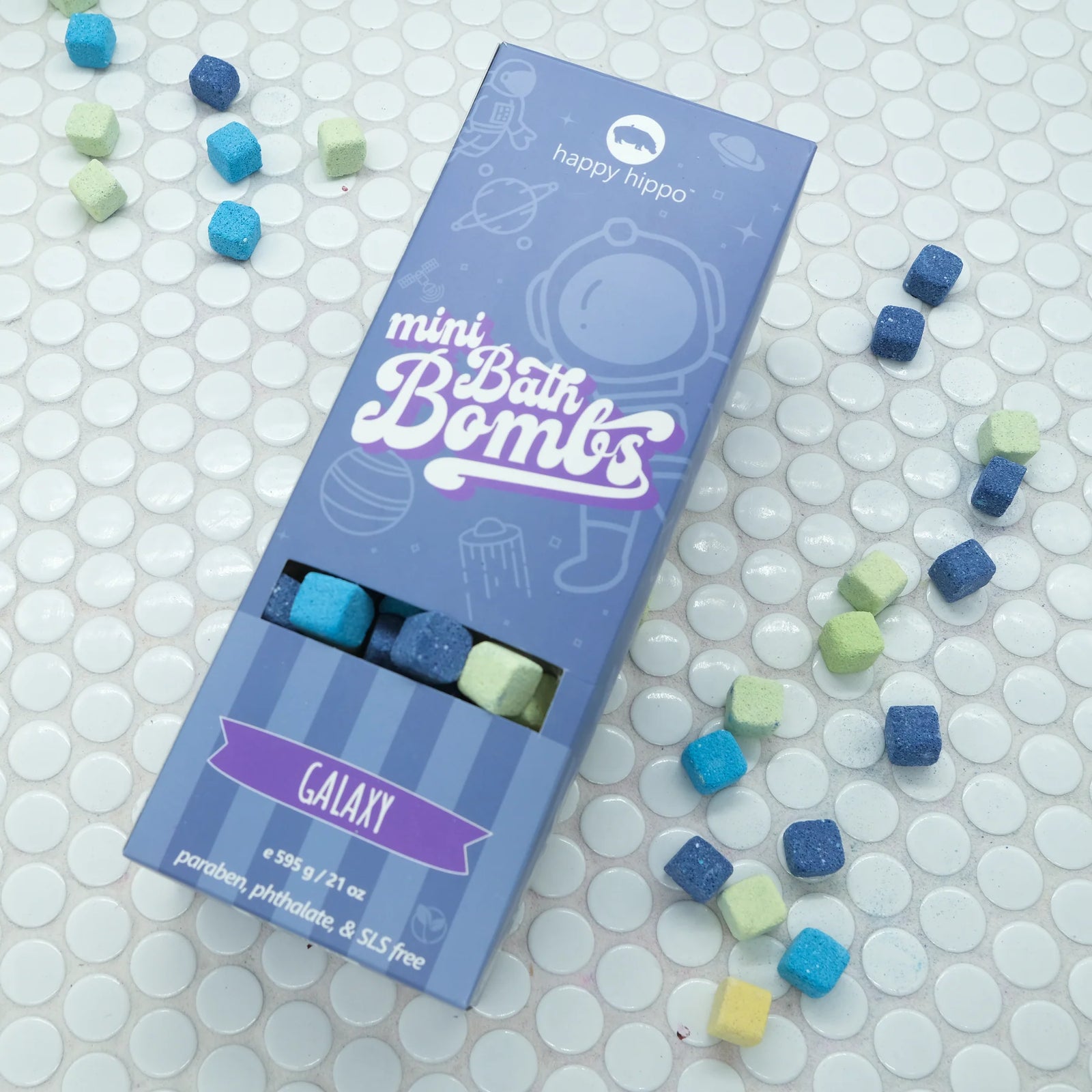Happy Hippo Mini Bubble Bombs - Galaxy 175g Bag