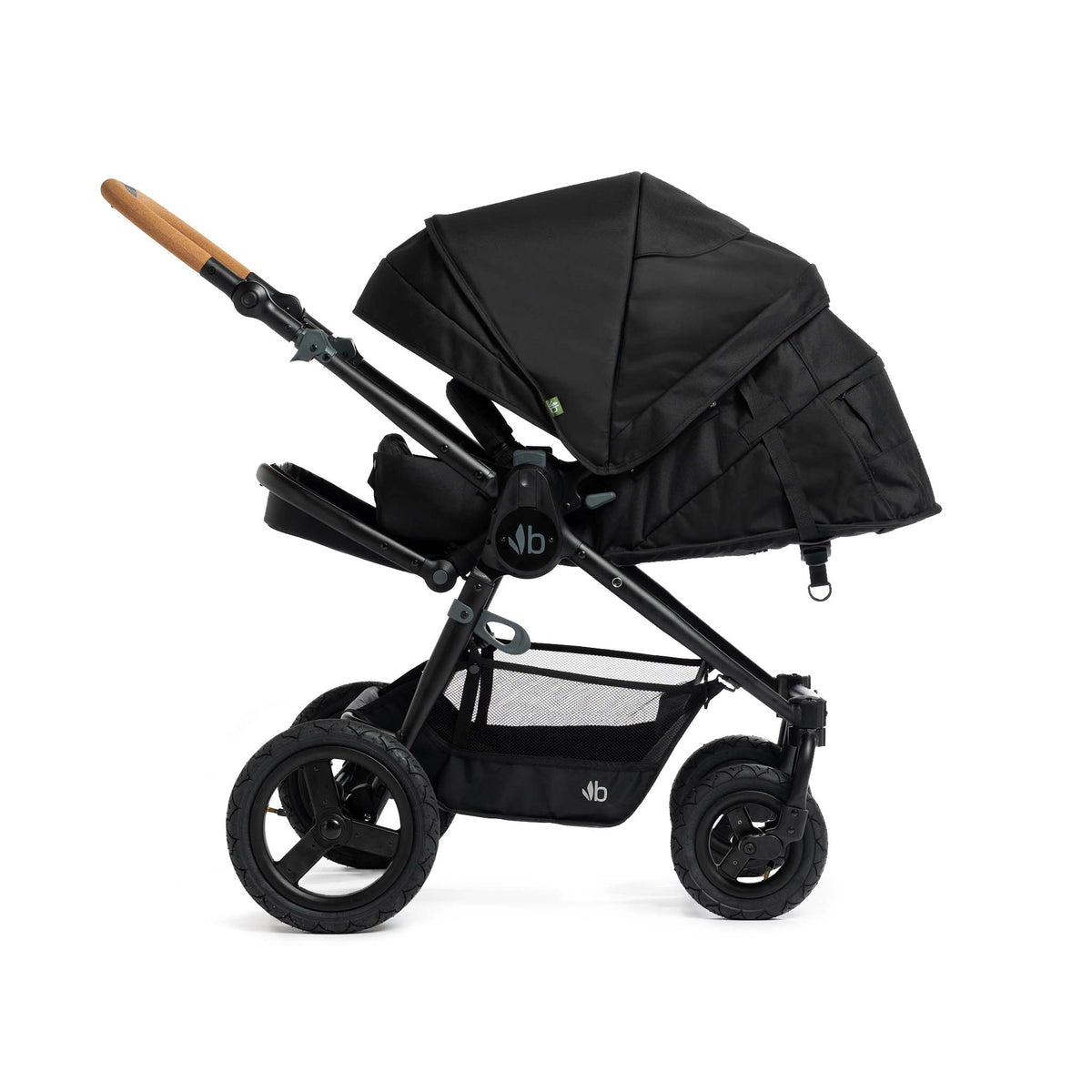 Black with Black Frame Bumbleride Era Stroller (2024) - Infant Mode View