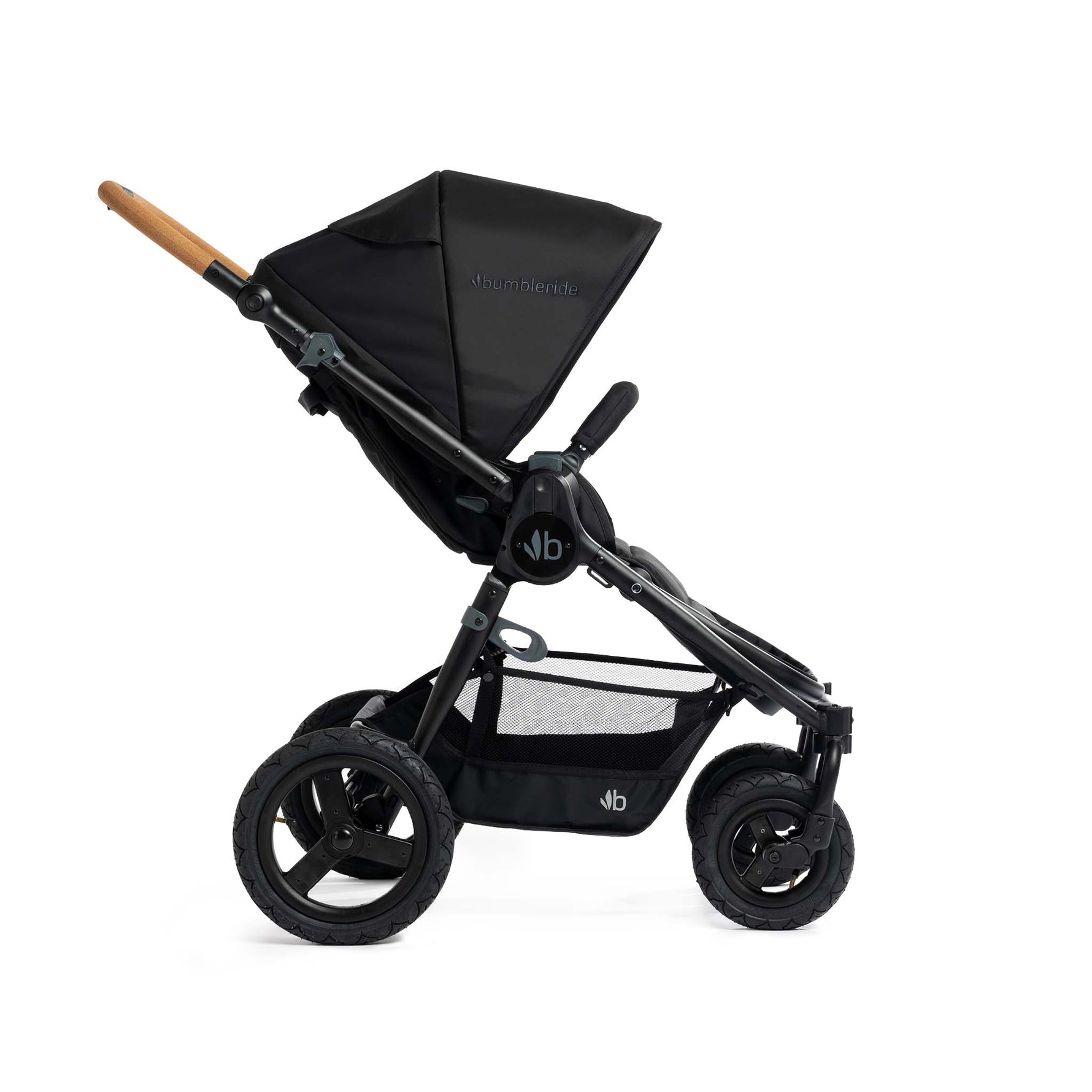 Black with Black Frame Bumbleride Era Stroller (2024) - S ide Profile View 