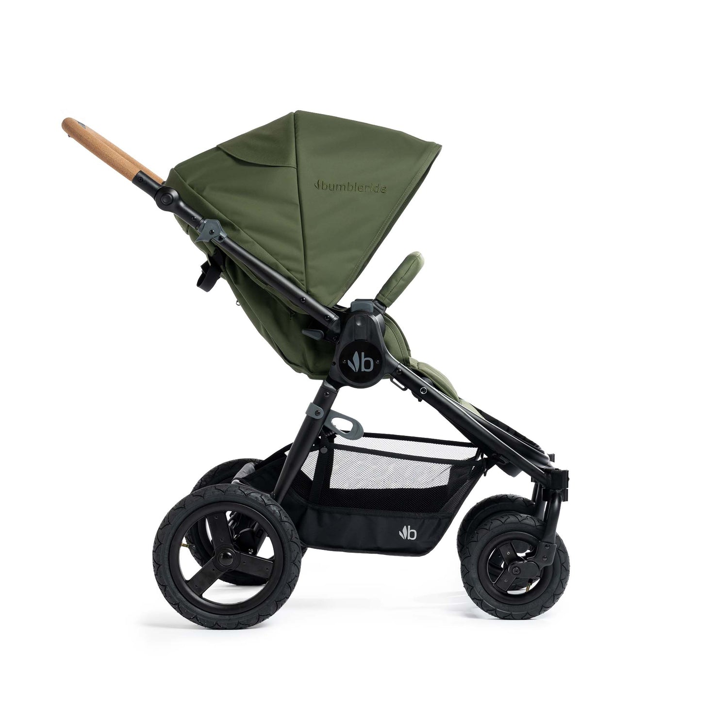 Olive with Black Frame Bumbleride Era Stroller (2024) - Side Profile View