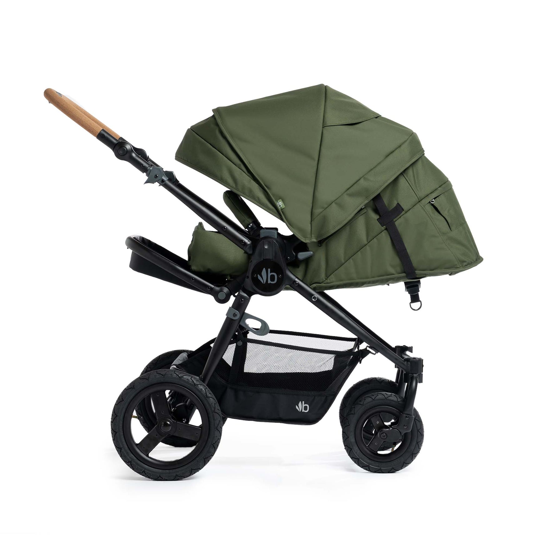 Olive with Black Frame Bumbleride Era Stroller (2024) - Infant Mode View