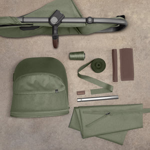 UPPAbaby Vista V3 Stroller - Evelyn (Meadow Green/Graphite Frame/Chestnut Leather) - Fashion Story 2