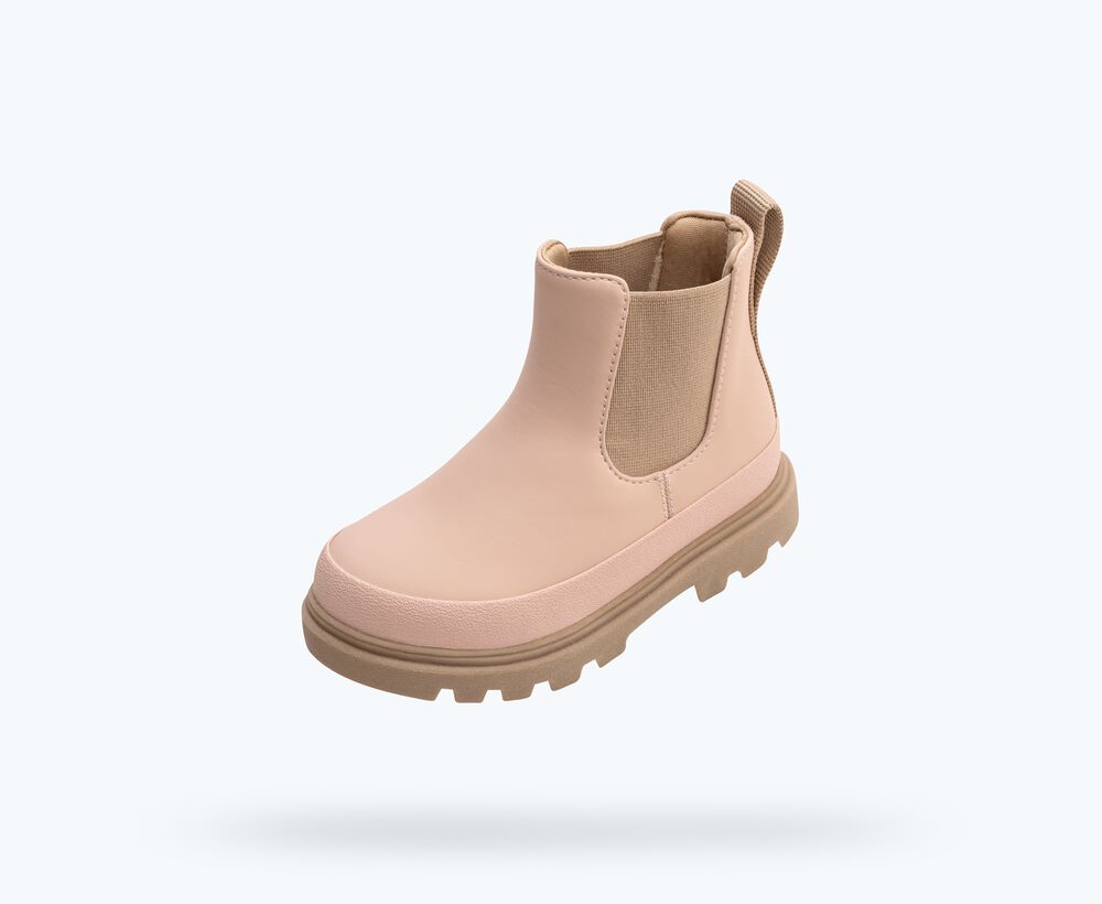 Native Shoes Kensington Chelsea Pull On Kids Boot - Cameleon Pink / Flax Tan