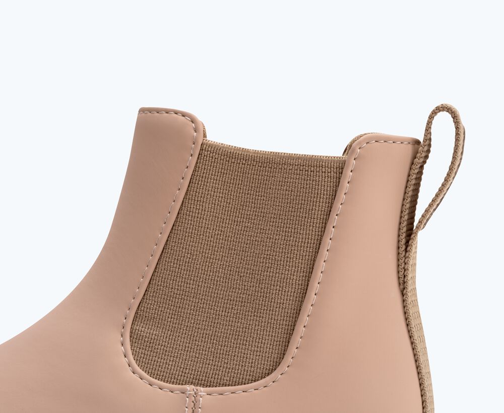 Native Shoes Kensington Chelsea Pull On Kids Boot - Cameleon Pink / Flax Tan Side Elastic for Easy On
