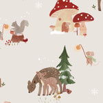 Loulou Lollipop Hooded Towel & Washcloth Set - Forest Families Print Detail