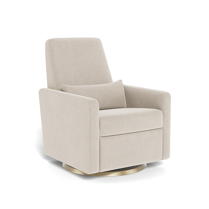 Monte Design Grano Glider Recliner - Dune/Gold Swivel Base (Quick Ship Edition)